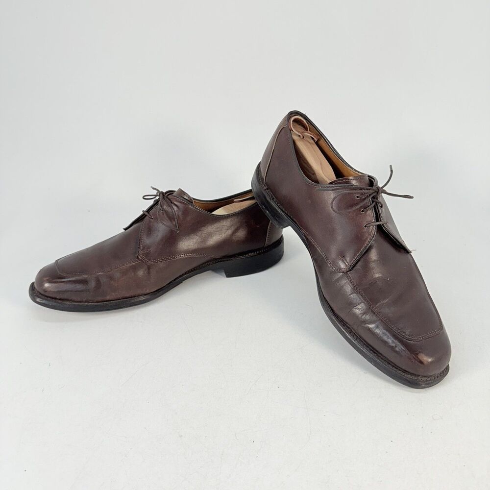Allen Edmonds Burton Brown Leather Apron Toe Mens Blucher Dress Shoes 10